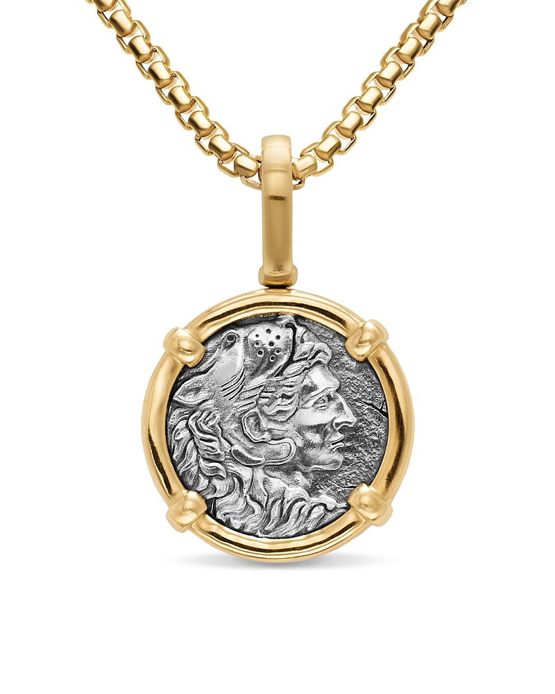 David Yurman Men's Alexander the Great Amulet in Sterling Silver with 18K Yellow Gold, 20.5mm · OS