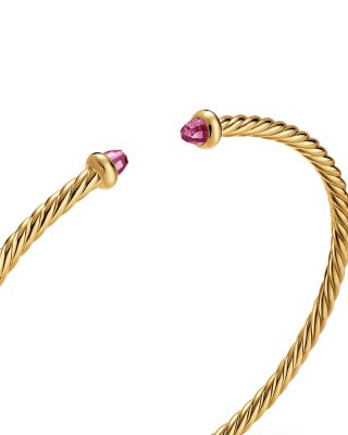 Micro Cablespira&reg; Flex Bracelet in 18K Yellow Gold with Pink Tourmaline, 2.6mm 