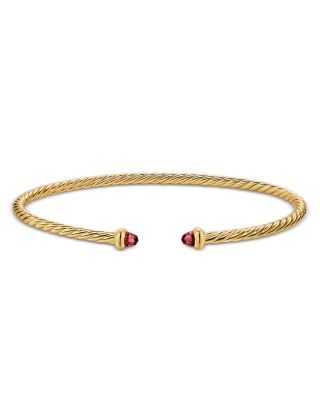 Micro Cablespira&reg; Flex Bracelet in 18K Yellow Gold with Gemstones