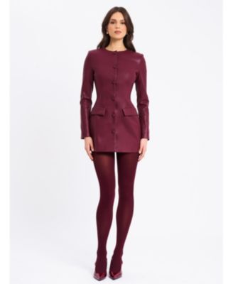  Baila Faux Leather Blazer Mini Dress