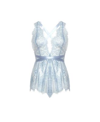  Brea Eyelash Lace Romper with Open Back