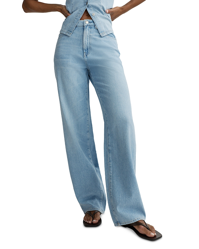 DL1961 Kaylen Soft Curve High Rise Wide Leg Jeans in Beachfront Aura