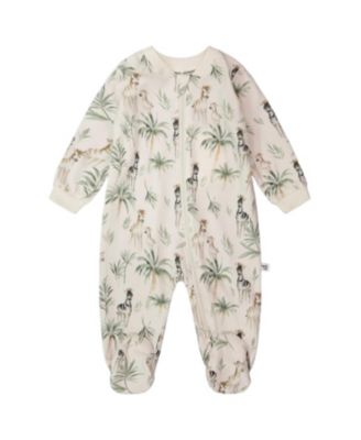  Boys' Organic Cotton Jersey Zebra Print One-Piece Pyjama - Baby