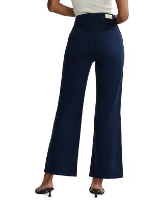 Karmine High Rise Refined Wide Leg Jeans in Bright Navy