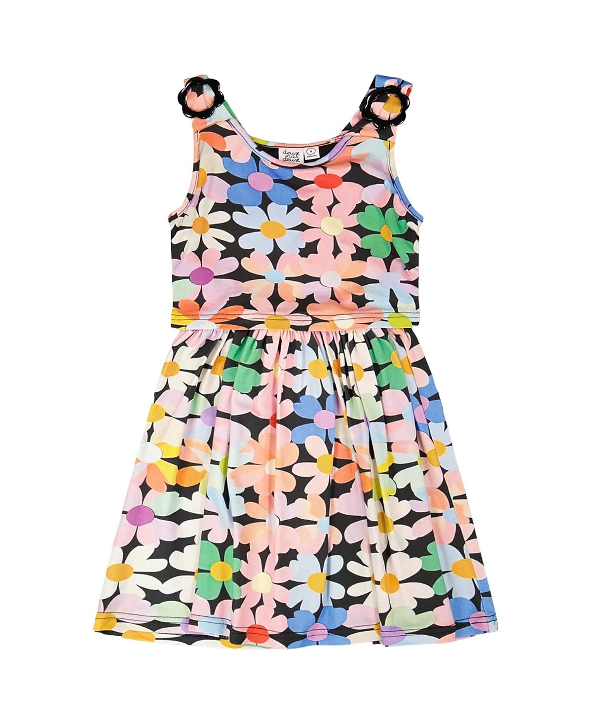 Deux par Deux Girls' Sleeveless Flowers Dress - Little Kid