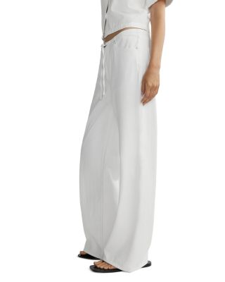 Sienna Low Rise Tie Waist Wide Leg Jeans in White Aura
