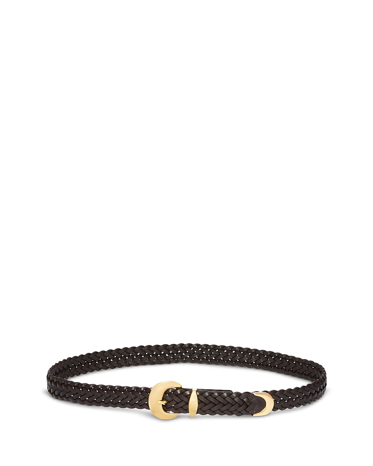 Madewell Women's Lucie Domed Buckle Woven Leather Belt