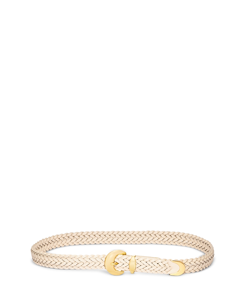 Madewell Women's Lucie Domed Buckle Woven Leather Belt