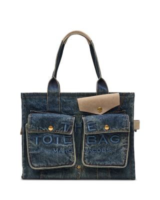 The Denim Suede Large Cargo Tote Bag