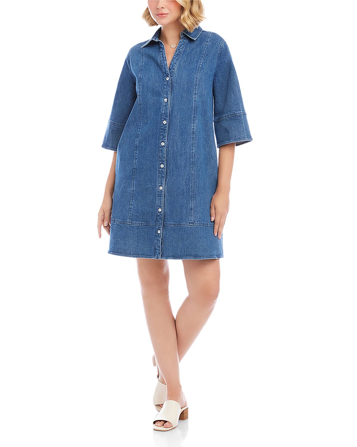 Karen Kane Flare Sleeve Shirt Dress