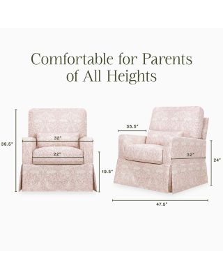 Crawford Pillowback Comfort Swivel Glider in Gingham