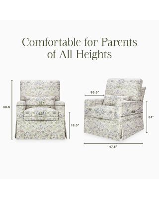 Crawford Pillowback Comfort Swivel Glider in Gingham