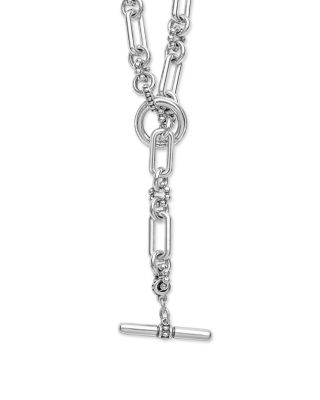 Sterling Silver Signature Caviar Petite Link Necklace, 18"