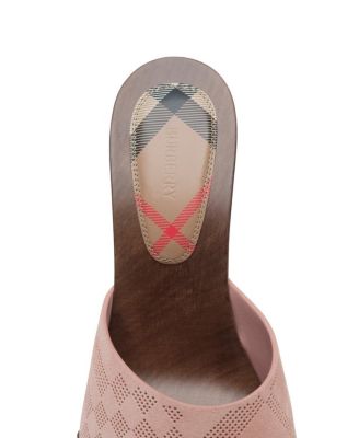  Women's Check Suede Potter Mules