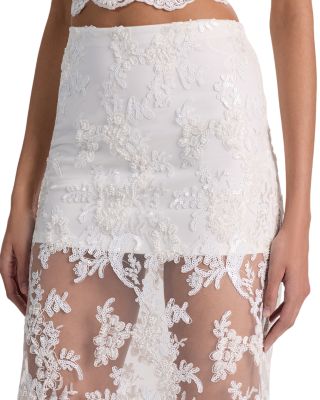 Medine Embellished Lace Midi Skirt