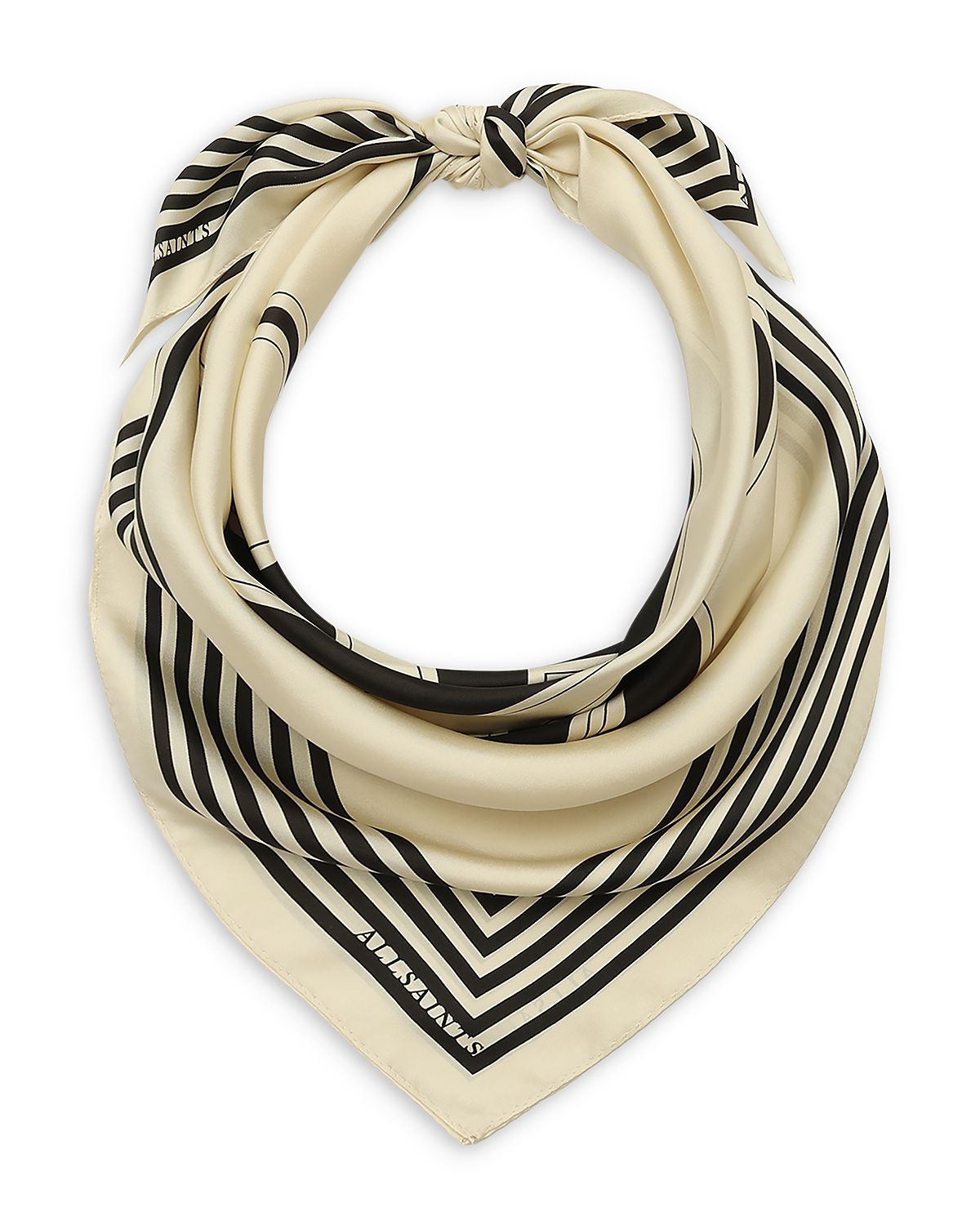 Allsaints Collegiate Monogram Square Silk Scarf