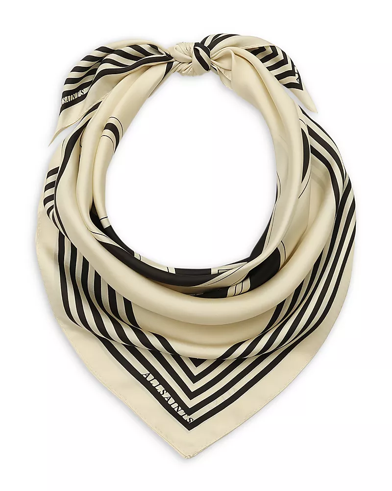 Allsaints Collegiate Monogram Square Silk Scarf