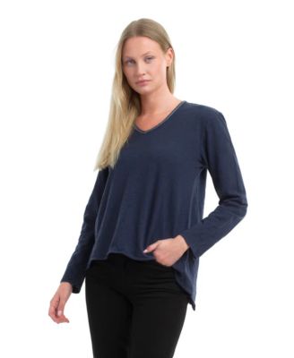 Metallic Thread V-Neck Tee