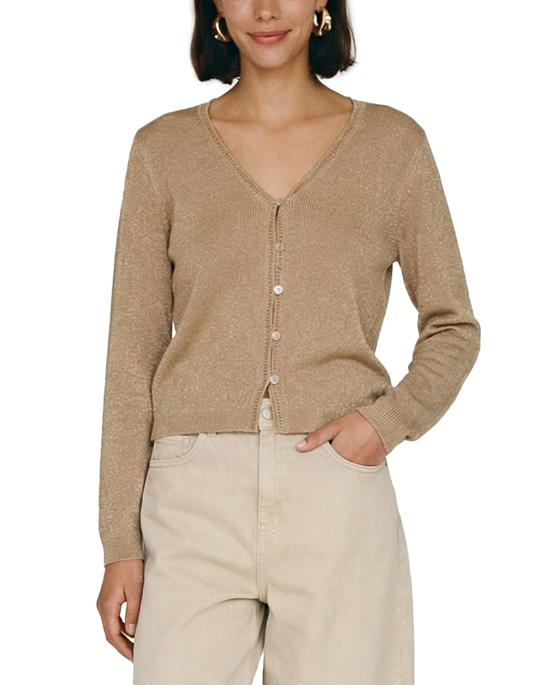 Vero Moda Lexie Shine Long Sleeve V Neck Sweater