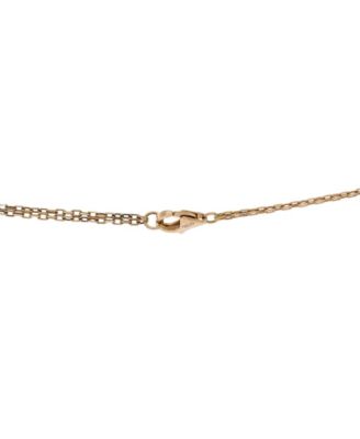 2 Diamonds Love Pendant Necklace 18K Gold and Diamonds, 16.25"
