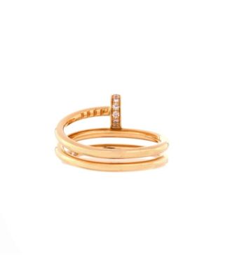 Small Juste un Clou Double Ring 18K Gold and Diamonds