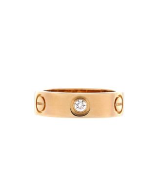  Love 3 Diamonds Band Ring 18K Gold with Diamonds