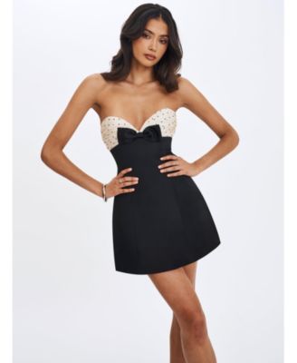  Florrie Polka Dot Sweetheart Mini Dress