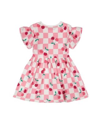  Girls' Organic Cotton Jersey Cherries Short Sleeve Dress - Big Kid
