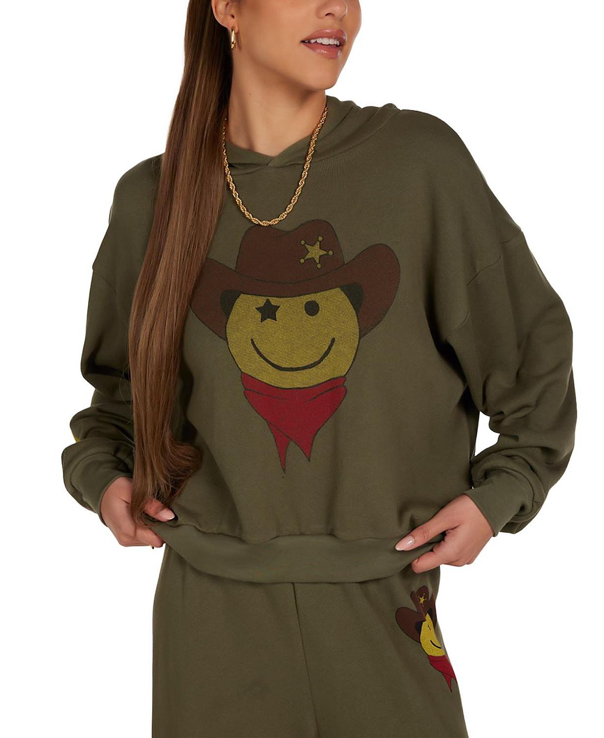 Lauren Moshi Yvette Cowboy Happyface Sweater