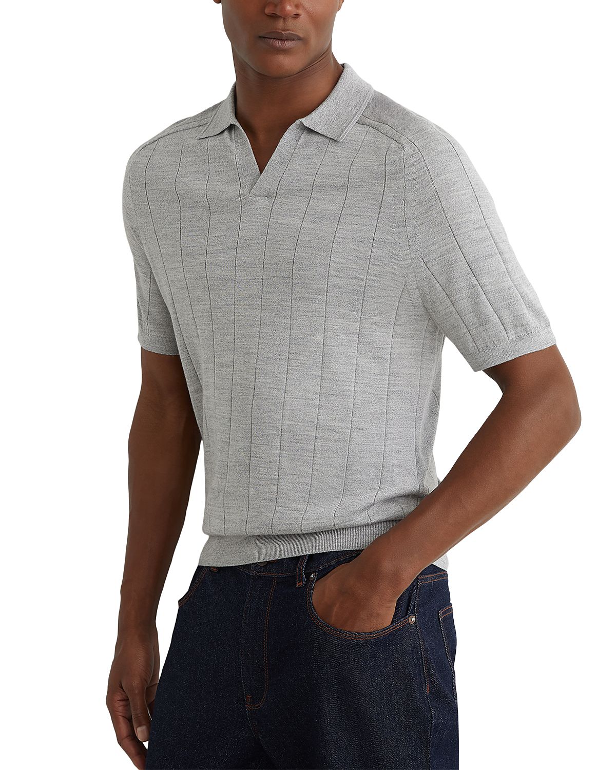 Reiss Open Collar Polo Shirt
