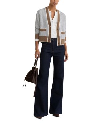 Louisa Wool & Cashmere Color Blocked Cardigan