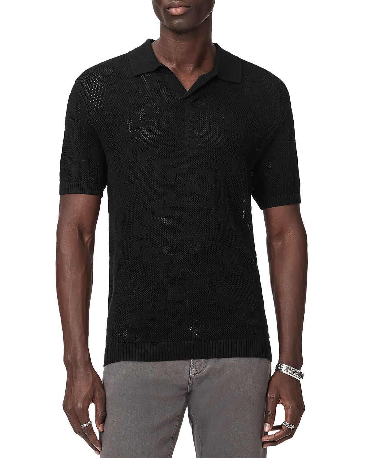 John Varvatos Corso Crochet Polo Shirt