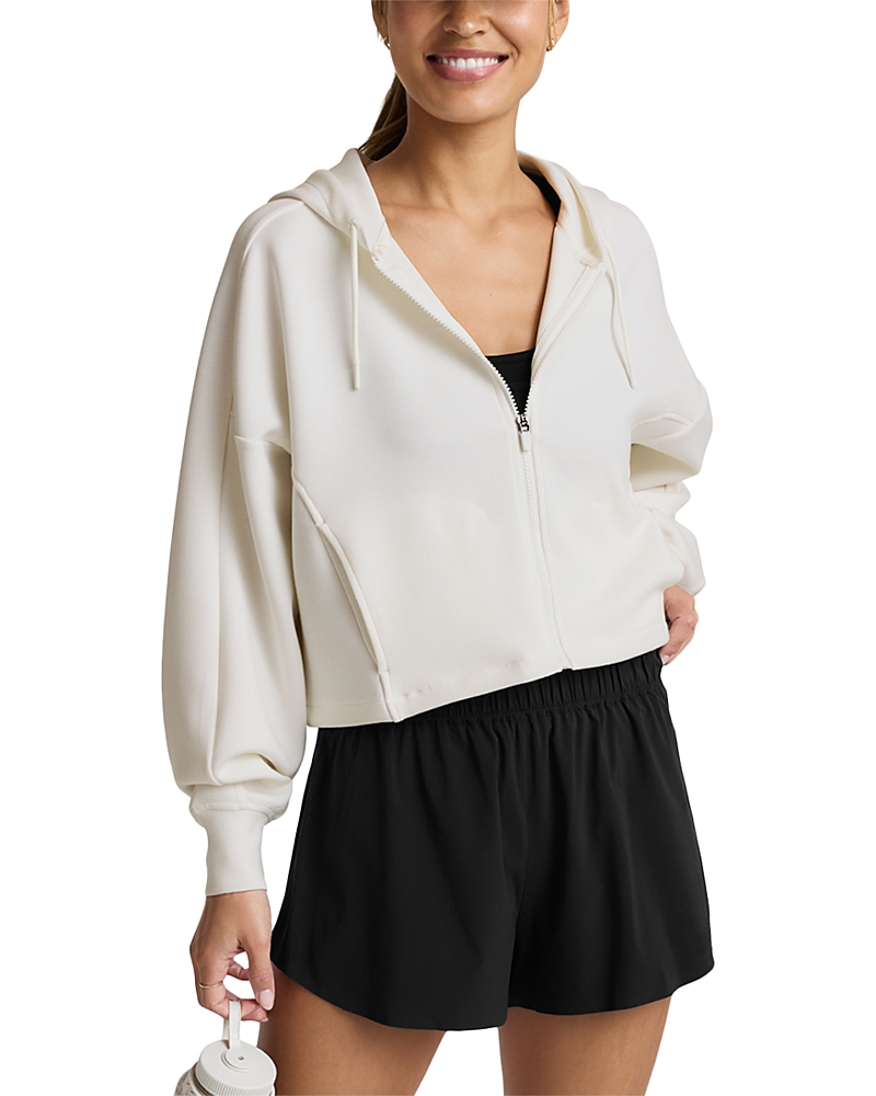 Beyond Yoga Softspring Full Zip Hooded Jacket In Blue