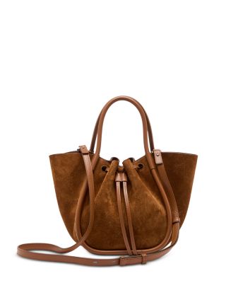 Small Ruched Suede Tote Bag