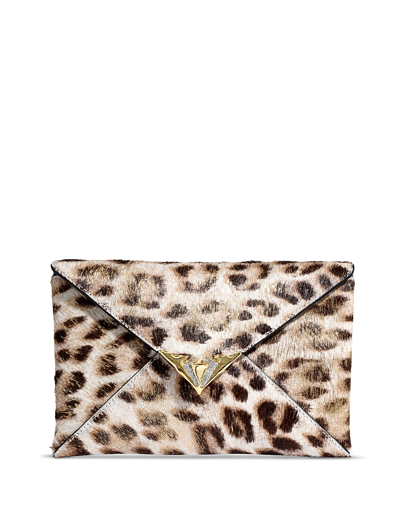 Alexis Bittar Leopard Print Calf Hair Envelope Clutch
