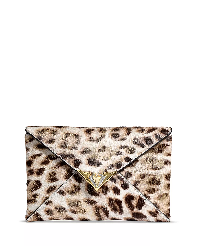 Alexis Bittar Leopard Print Calf Hair Envelope Clutch