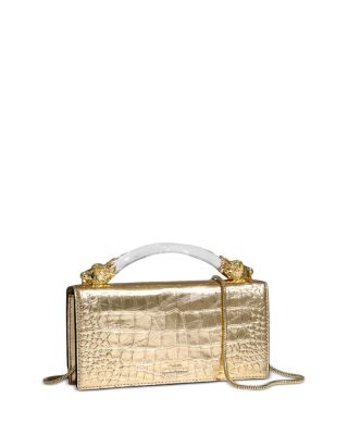 Lioness Embossed Leather Handbag 