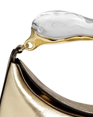 Water Stone Handle Leather Handbag