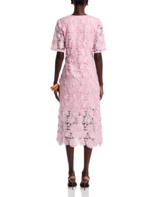 Woven Floral Appliqu&eacute; Dress