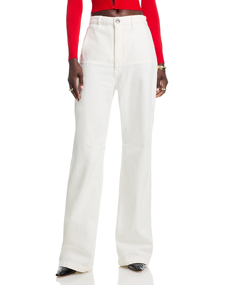Brandon Maxwell The Stevie Wide Leg Jeans in White