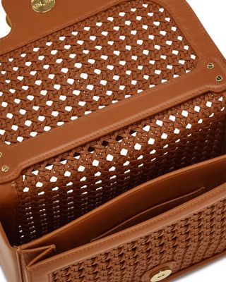 Double Gancini Extra Small Woven Leather Crossbody 