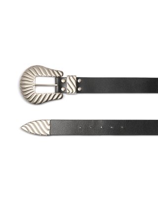 Women's Big Buckle Leather Belt