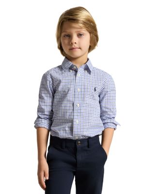 Boys' Windowpane Check Button-Down Shirt - Little Kid