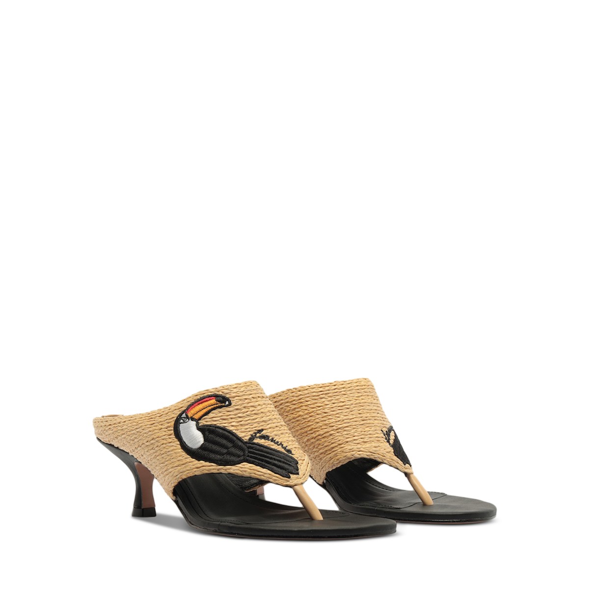 FARM Rio Raffia Icons Kitten Heel Sandals