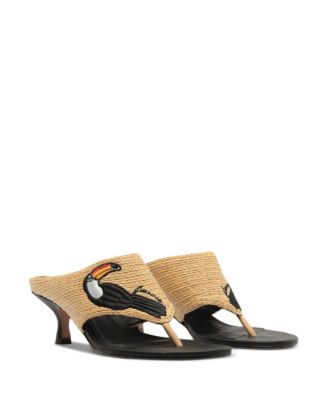 FARM Rio Women's Raffia Icons Kitten Heel Sandals | Bloomingdale's Shoes