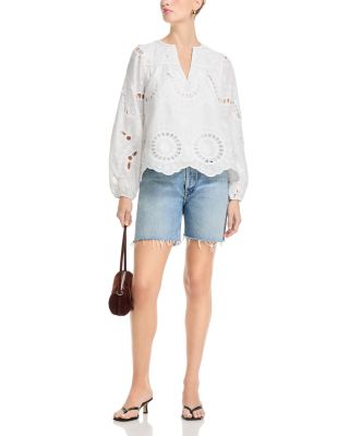 Eyelet Long Sleeve Top - Exclusive