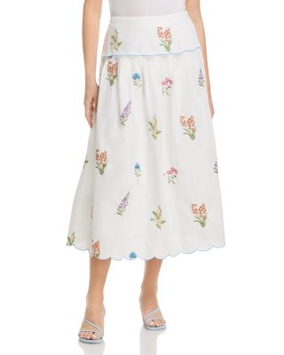 Embroidered Scallop Tank & Midi Skirt Set - Exclusive