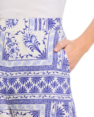 Floral Border Mosaic Halter Top & Wide Leg Pants Set -Exclusive