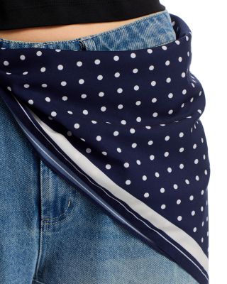 Sydnee High Rise Barrel Jeans with Scarf in Marina Wash