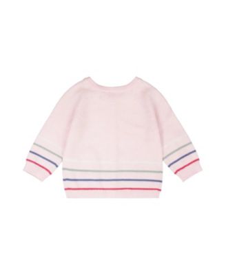 Girls' Cotton Knit Striped Button Front Cardigan - Baby
